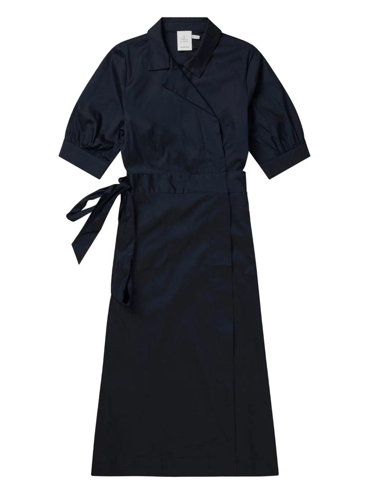 MUNTHE jurk BOBULA navy-76% katoen, 19% polyamide, 5% elasthaan-DAMES JURKEN-Blauw