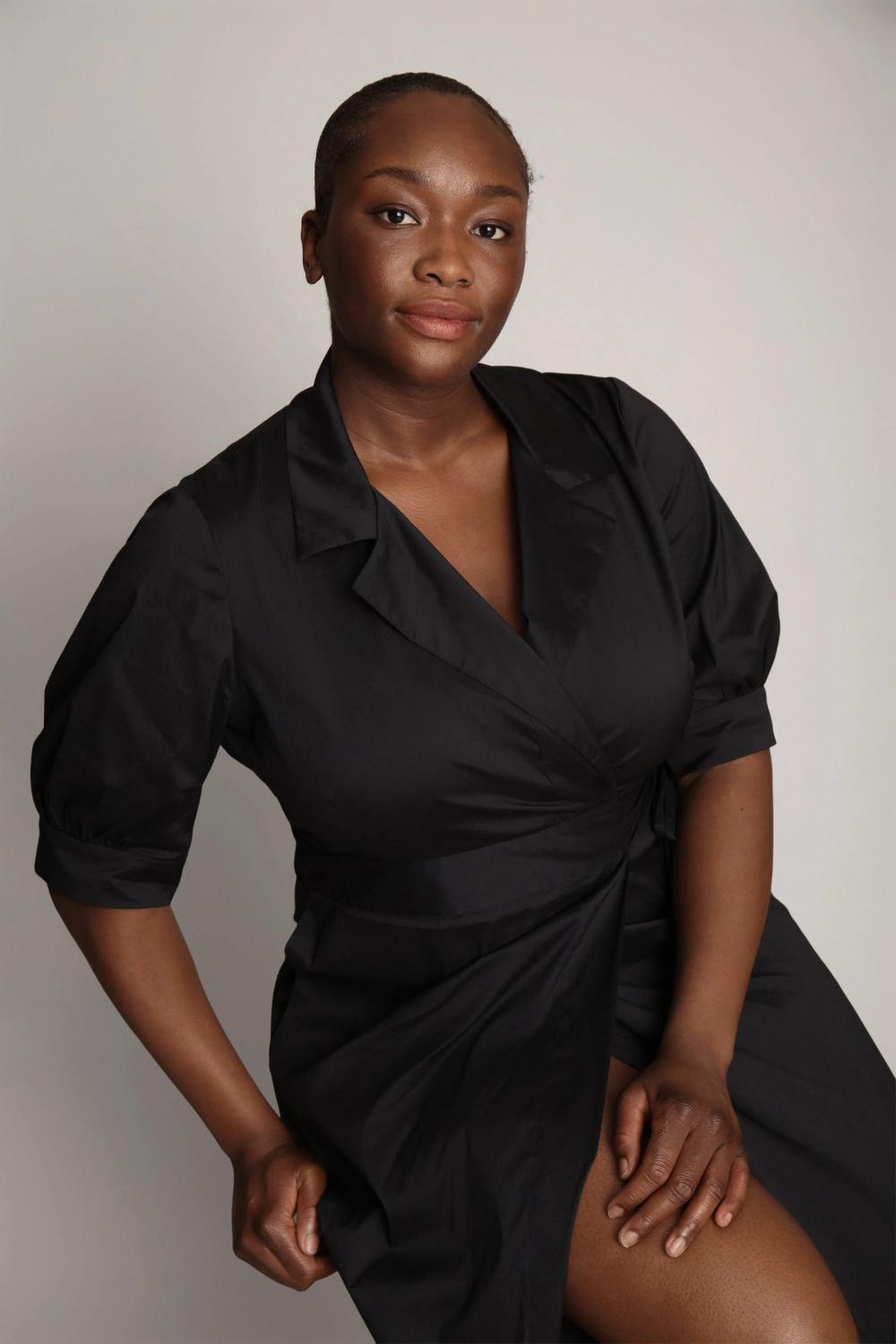 MUNTHE jurk BOBULA navy-76% katoen, 19% polyamide, 5% elasthaan-DAMES JURKEN-Blauw