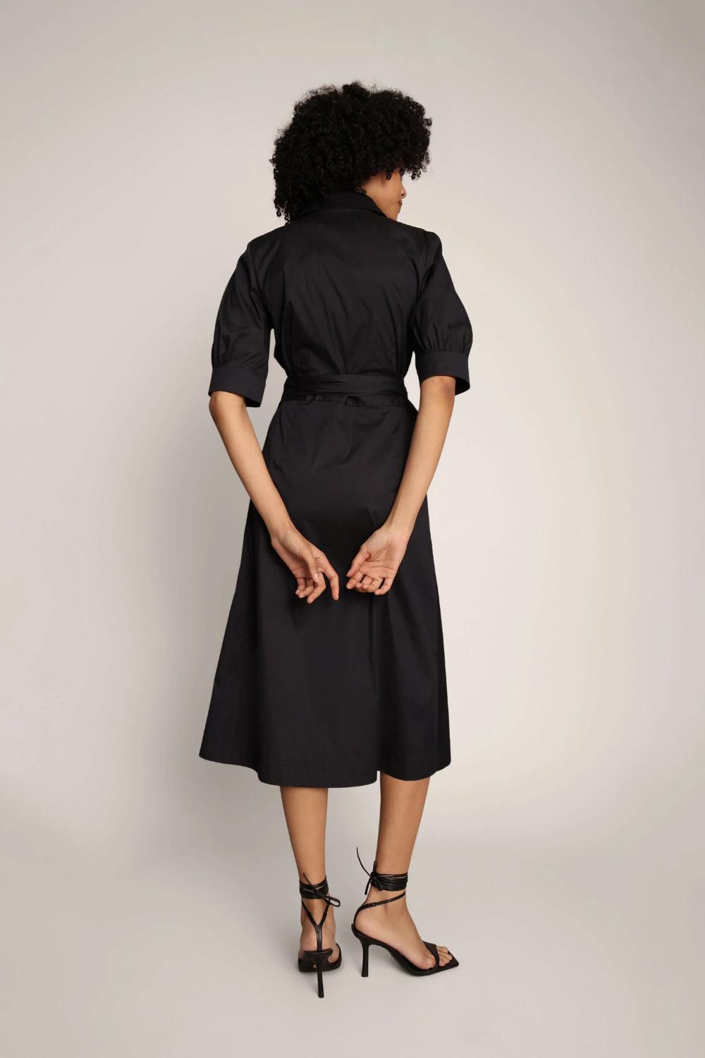 MUNTHE jurk BOBULA navy-76% katoen, 19% polyamide, 5% elasthaan-DAMES JURKEN-Blauw