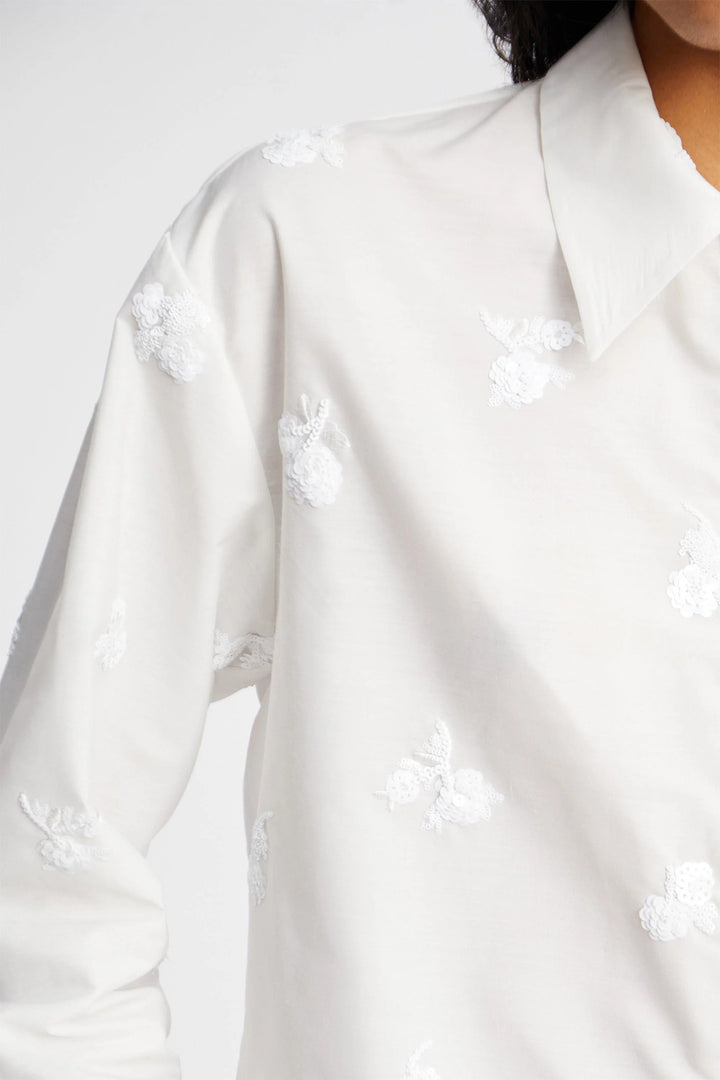 MUNTHE Kaseia Blouse – Ivory-50% katoen, 50% polyester-DAMES TOPS & BLOUSES-Room