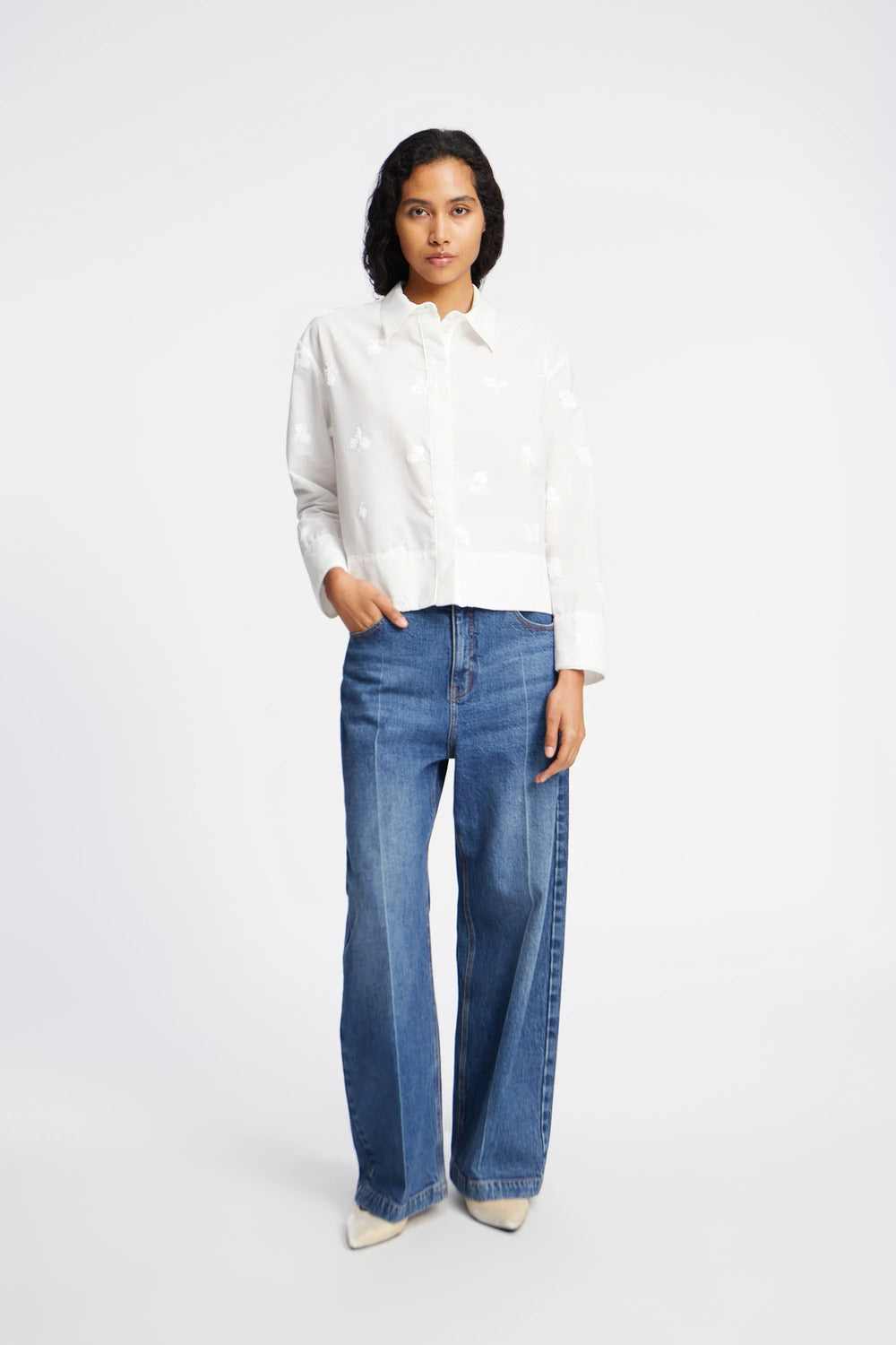 MUNTHE Kaseia Blouse – Ivory-50% katoen, 50% polyester-DAMES TOPS & BLOUSES-Room