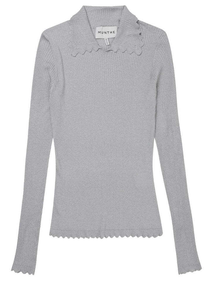 MUNTHE knit ELSE-88% Viscose, 12% Polyester-DAMES TRUIEN & VESTEN-Grijs