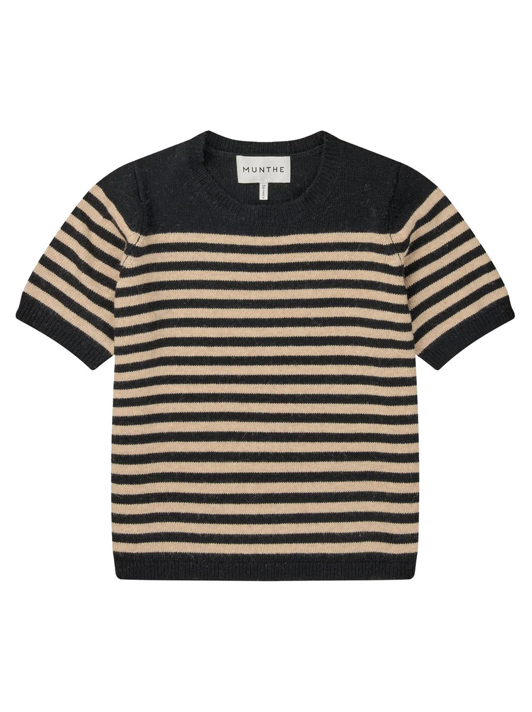 MUNTHE Laja Trui – Camel-40% wol, 30% polyamide, 20% polyester, 10% cashmere-DAMES TRUIEN & VESTEN-Zwart