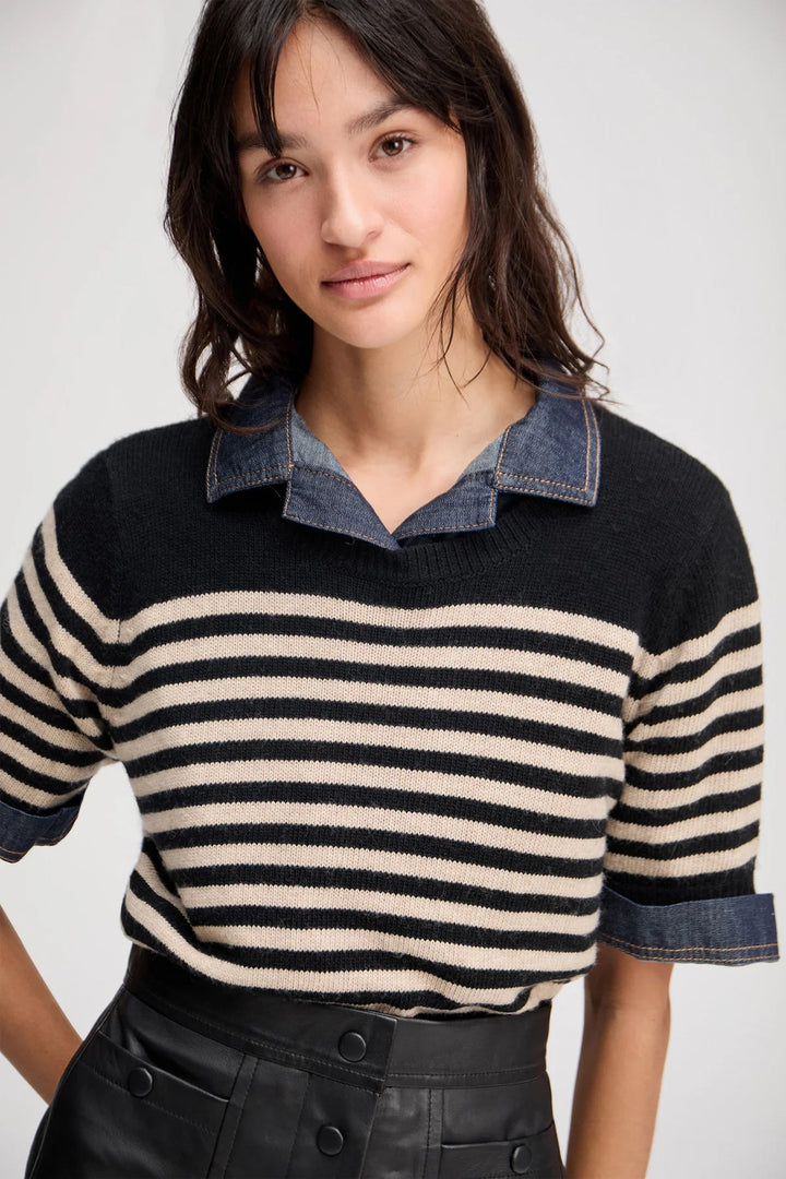 MUNTHE Laja Trui – Camel-40% wol, 30% polyamide, 20% polyester, 10% cashmere-DAMES TRUIEN & VESTEN-Zwart