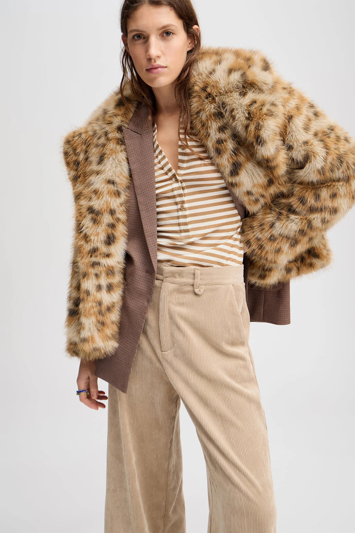 MUNTHE Lelouis Pantalon – Beige-88% polyester, 11% polyamide, 1% elasthaan-DAMES BROEKEN-Beige