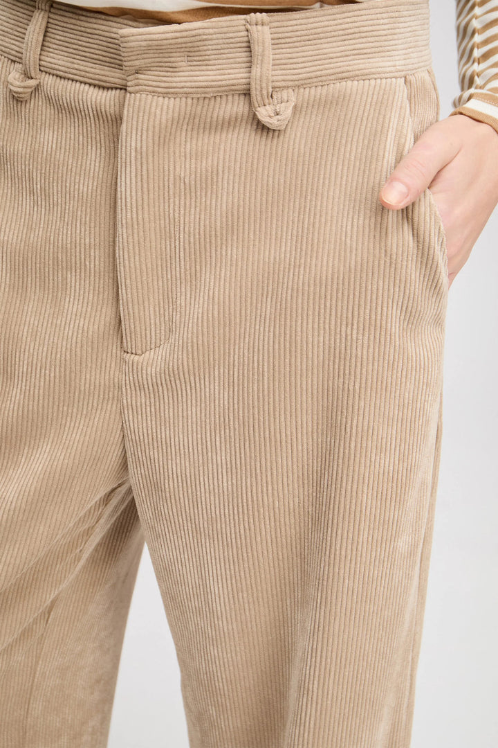 MUNTHE Lelouis Pantalon – Beige-88% polyester, 11% polyamide, 1% elasthaan-DAMES BROEKEN-Beige