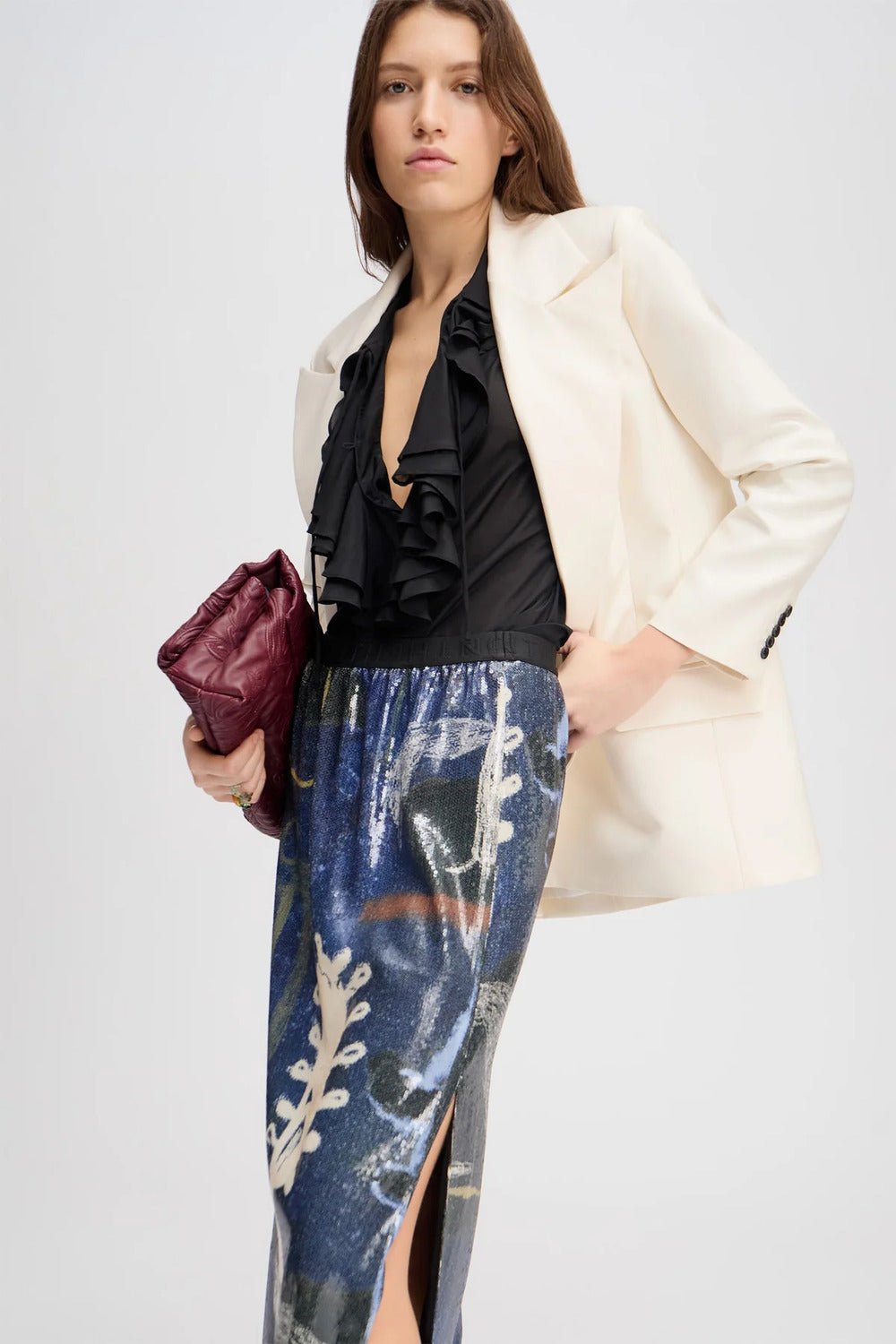 MUNTHE Lesienna Blouse – Zwart-80% viscose, 20% zijde-DAMES TOPS & BLOUSES-Zwart