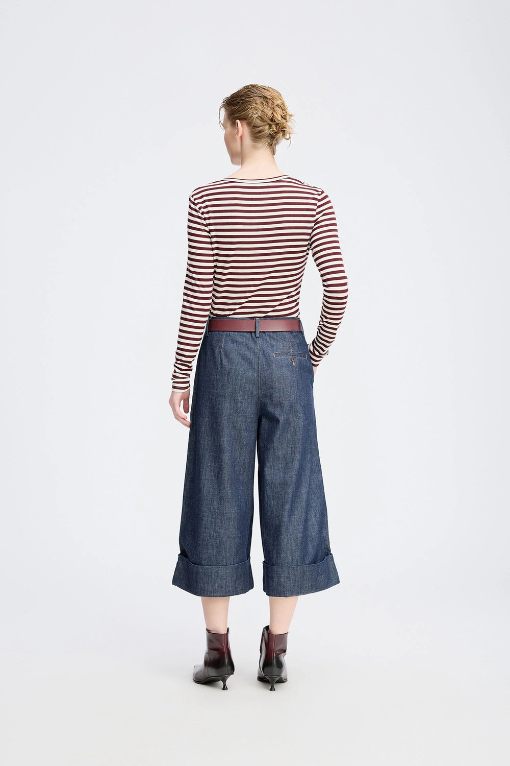 MUNTHE Levoma Longsleeve Top – Bordeaux-80% lyocell, 15% wol, 5% elasthaan-DAMES TOPS & BLOUSES-Rood