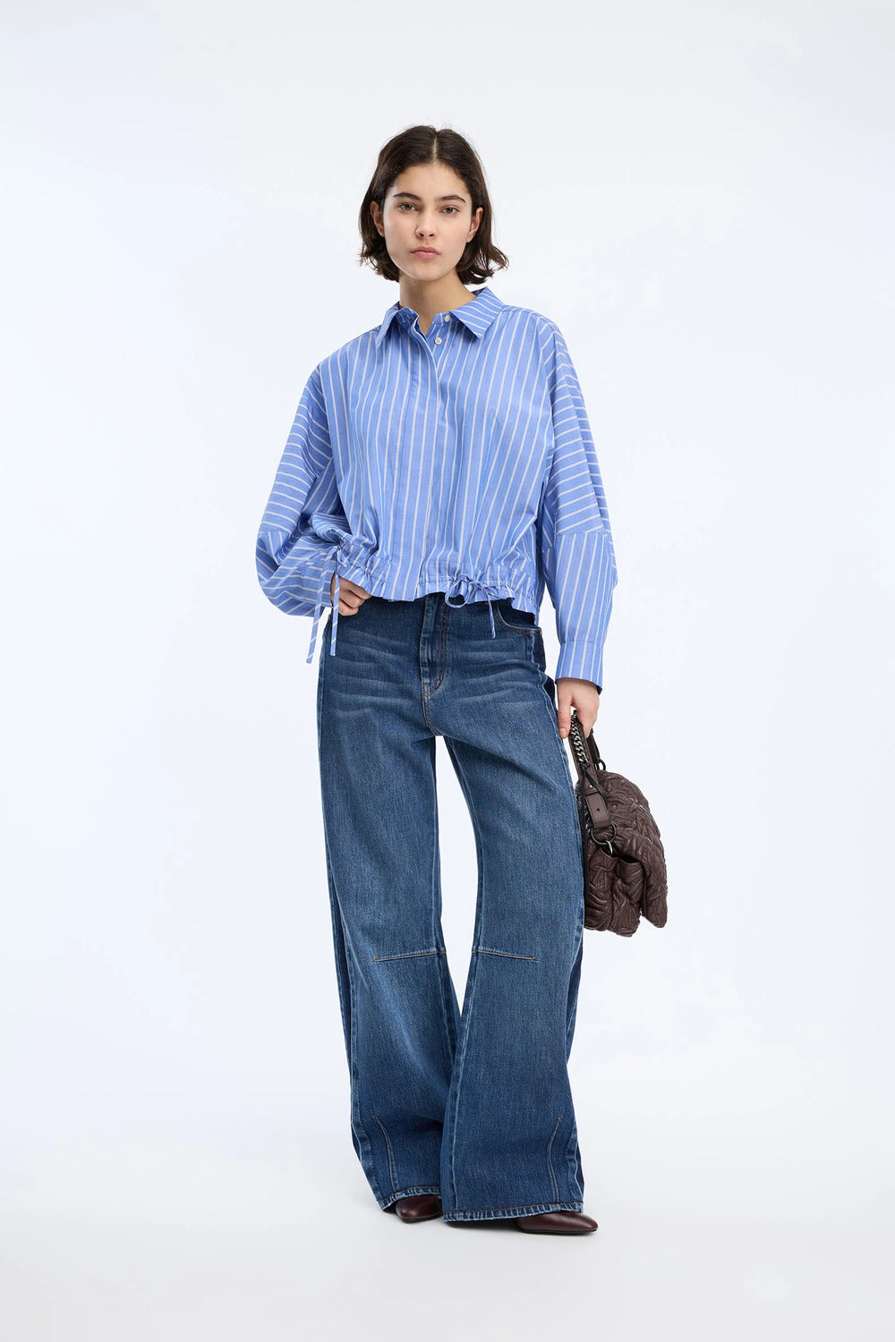 MUNTHE Loasta Blouse – Blauw-50% polyester, 5-% katoen-DAMES TOPS & BLOUSES-Blauw