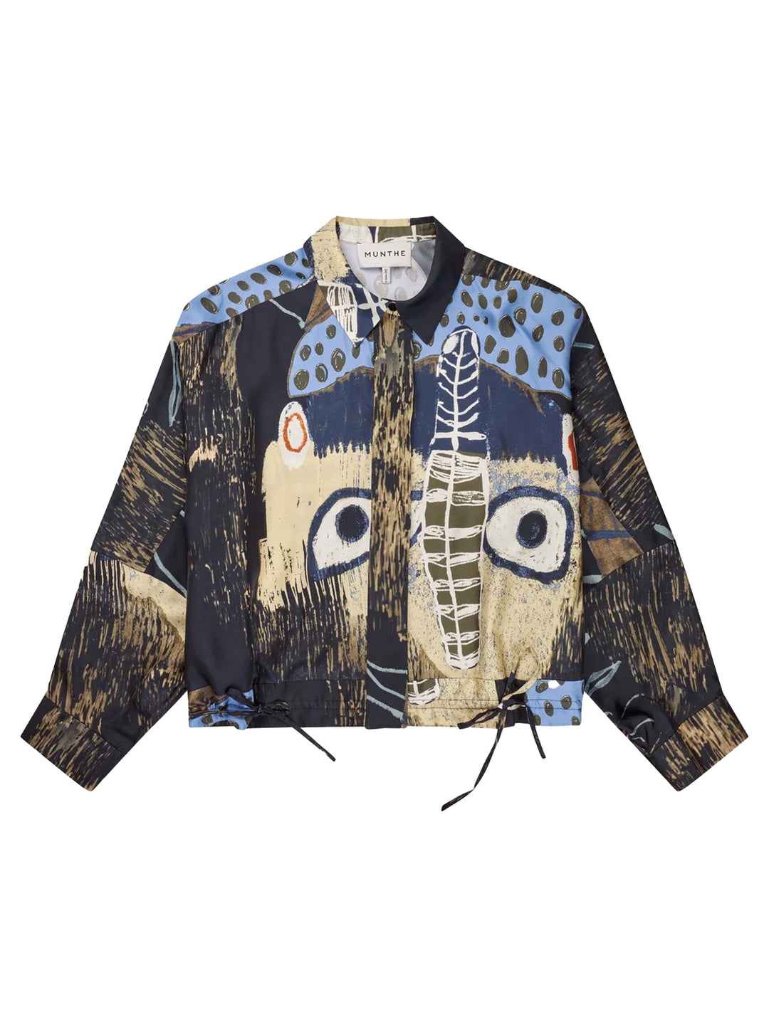 MUNTHE Loasta Blouse – Zwart-100% zijde-DAMES TOPS & BLOUSES-Zwart