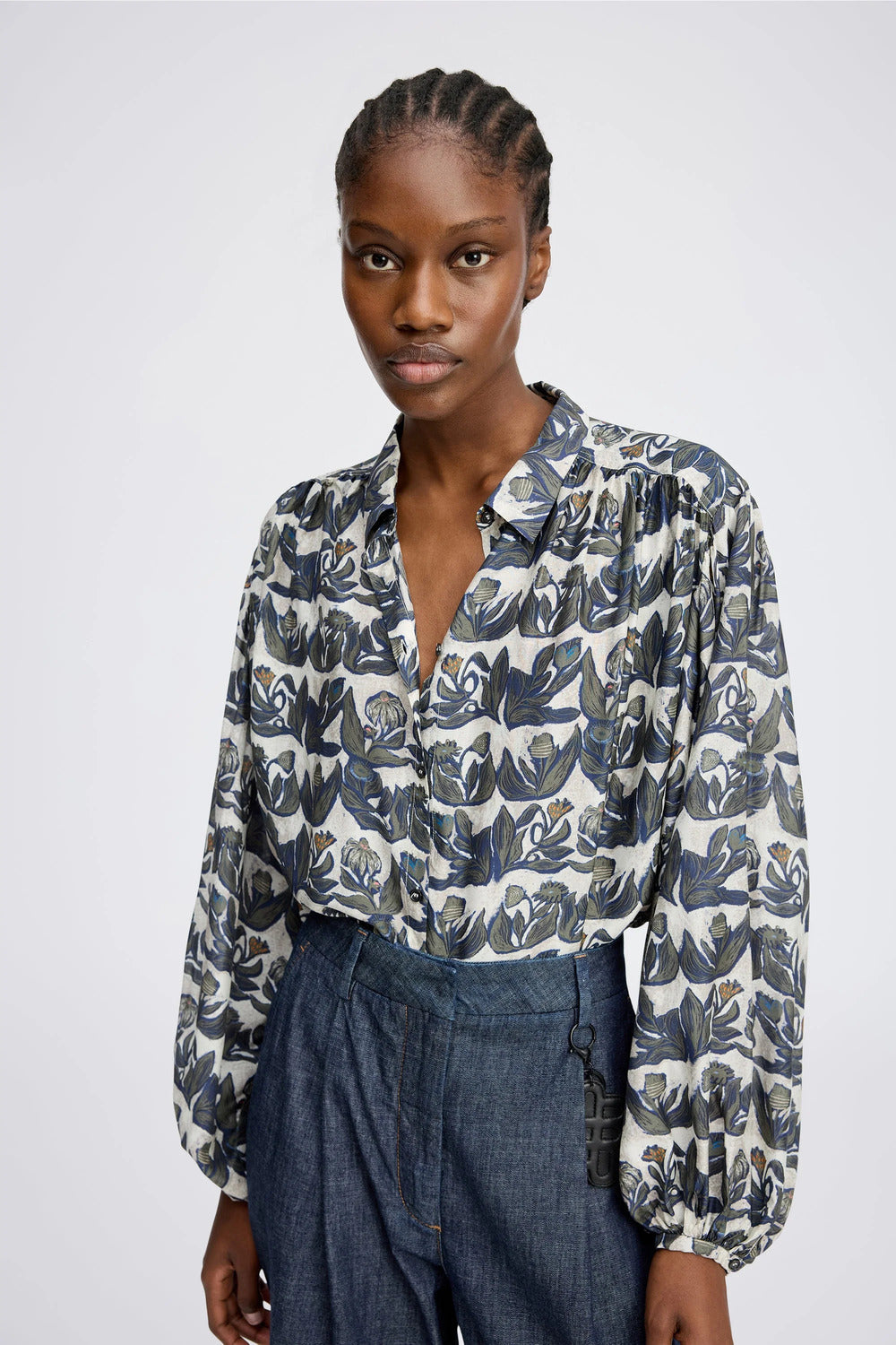 MUNTHE Lynx Blouse – Mix-80% viscose, 20% zijde-DAMES TOPS & BLOUSES-Groen