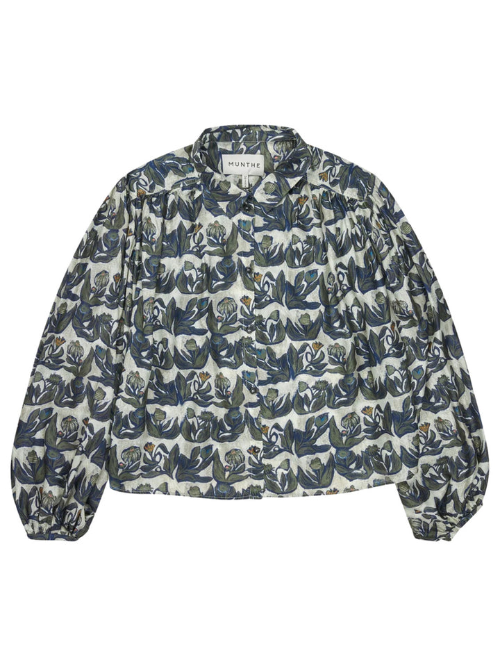 MUNTHE Lynx Blouse – Mix-80% viscose, 20% zijde-DAMES TOPS & BLOUSES-Groen