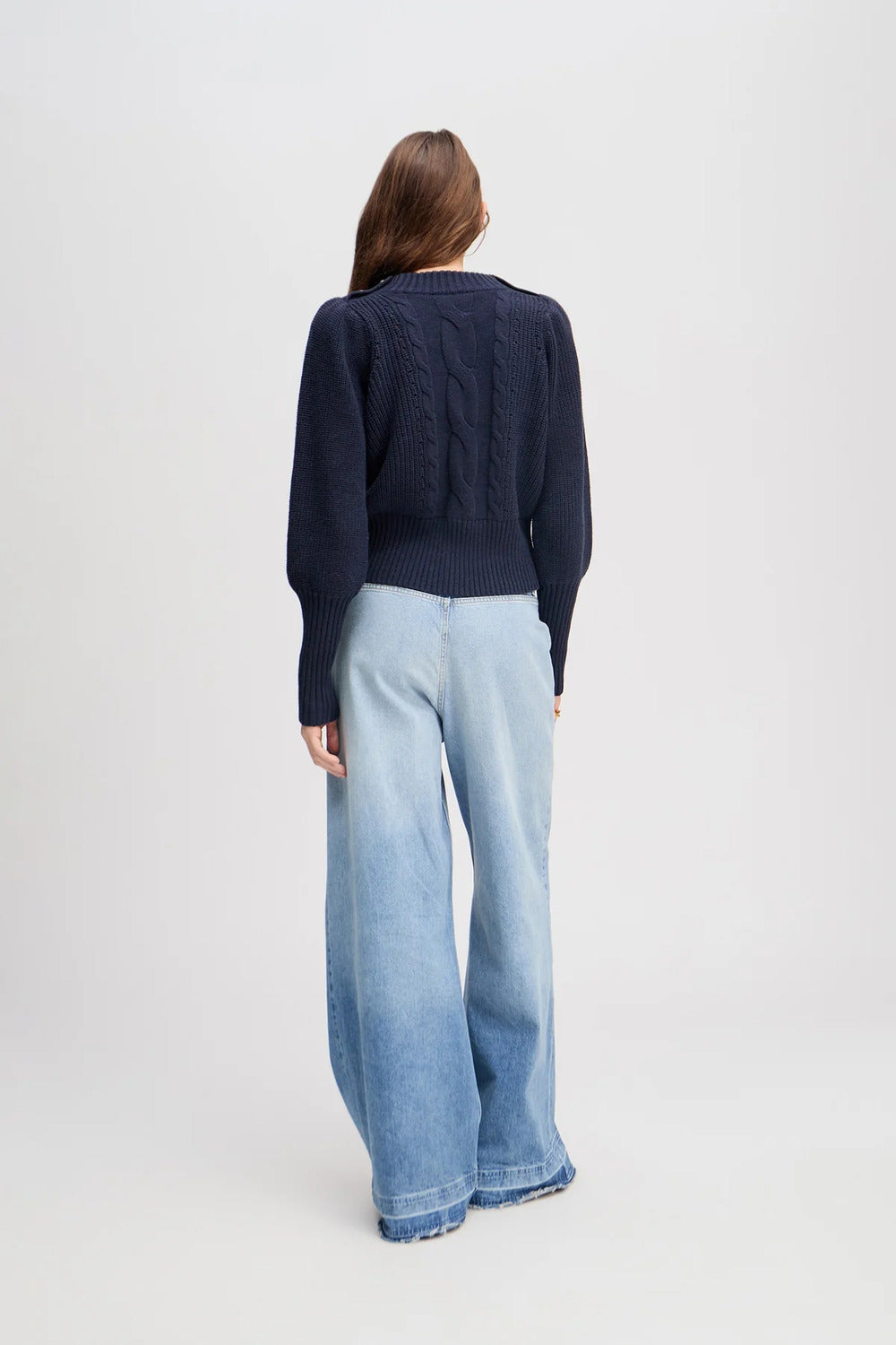 MUNTHE Lysta Trui – Navy-50% katoen, 30% polyacryl, 20% wol-DAMES TRUIEN & VESTEN-Blauw