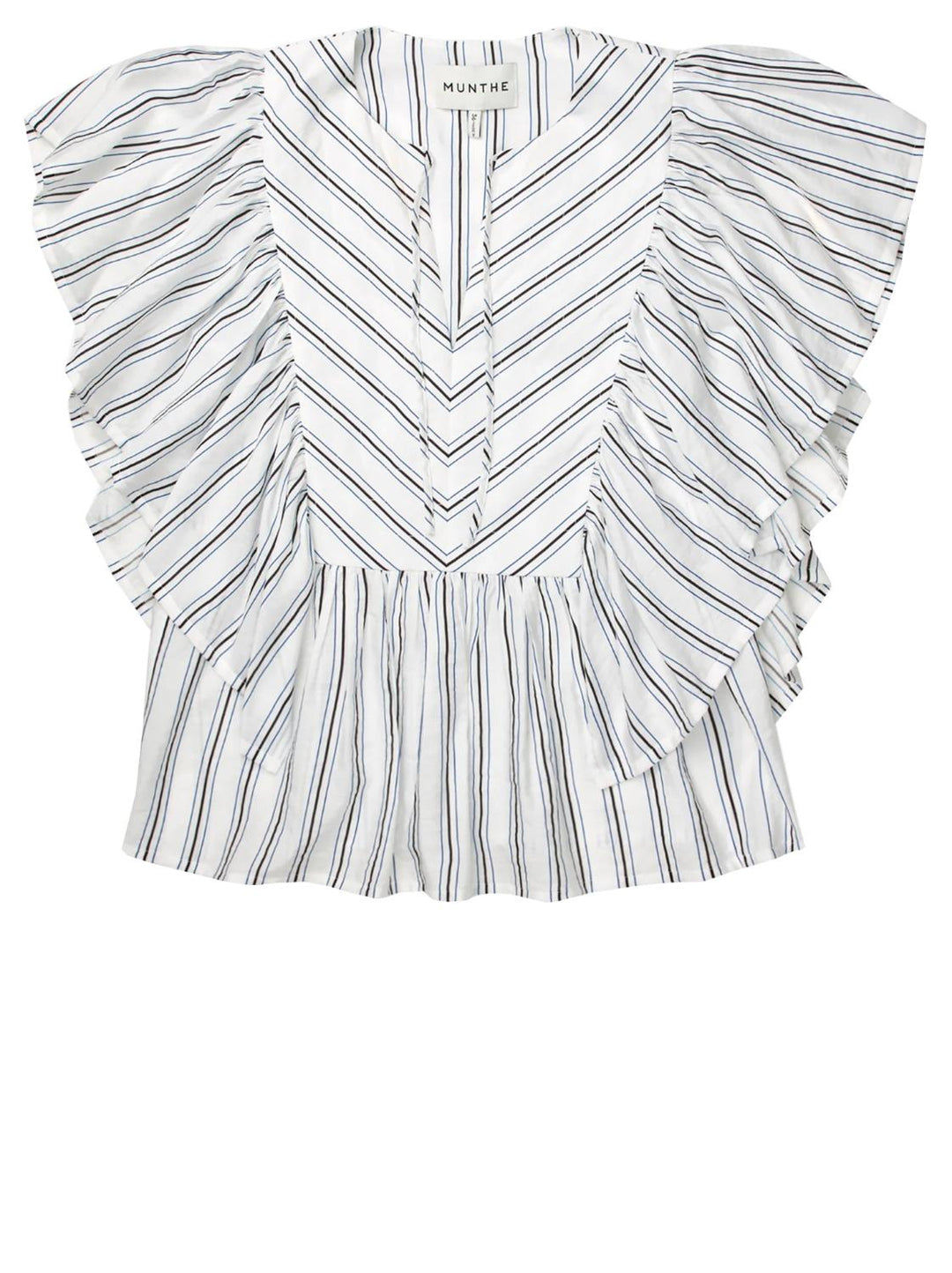 MUNTHE mouwloze top JAGERI-82% viskose, 18% polyamide-DAMES TOPS & BLOUSES-Wit