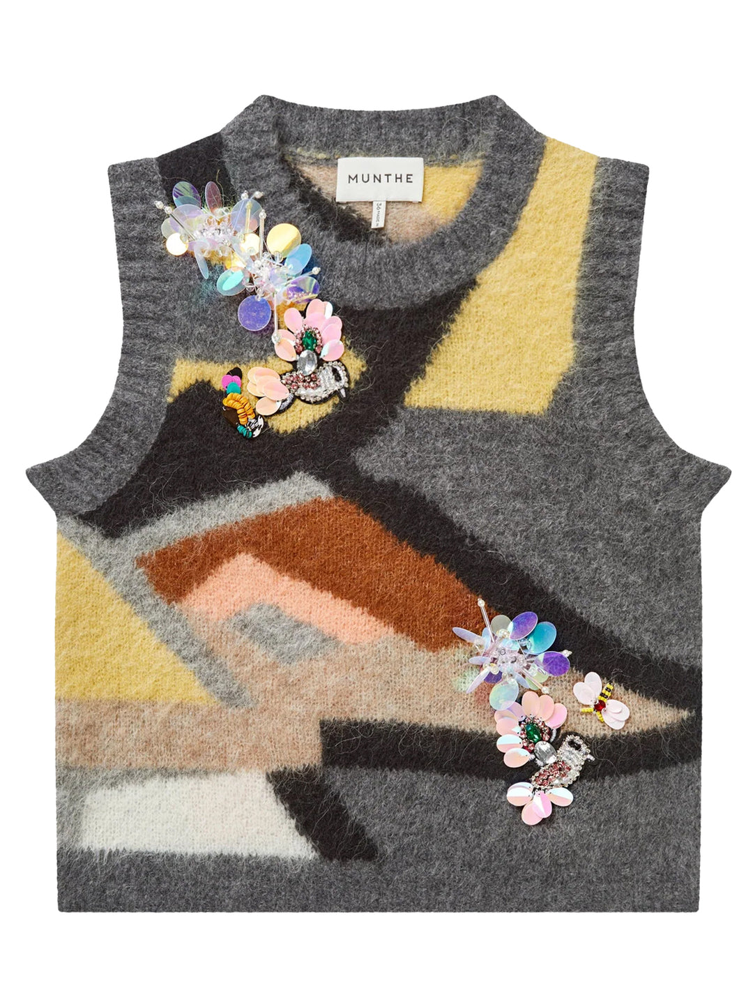 MUNTHE Mouwloze Trui Rubble – Multicolor-55% alpaca, 24% acrylic, 19% polyamide, 2% elastaan-DAMES TRUIEN & VESTEN-Divers