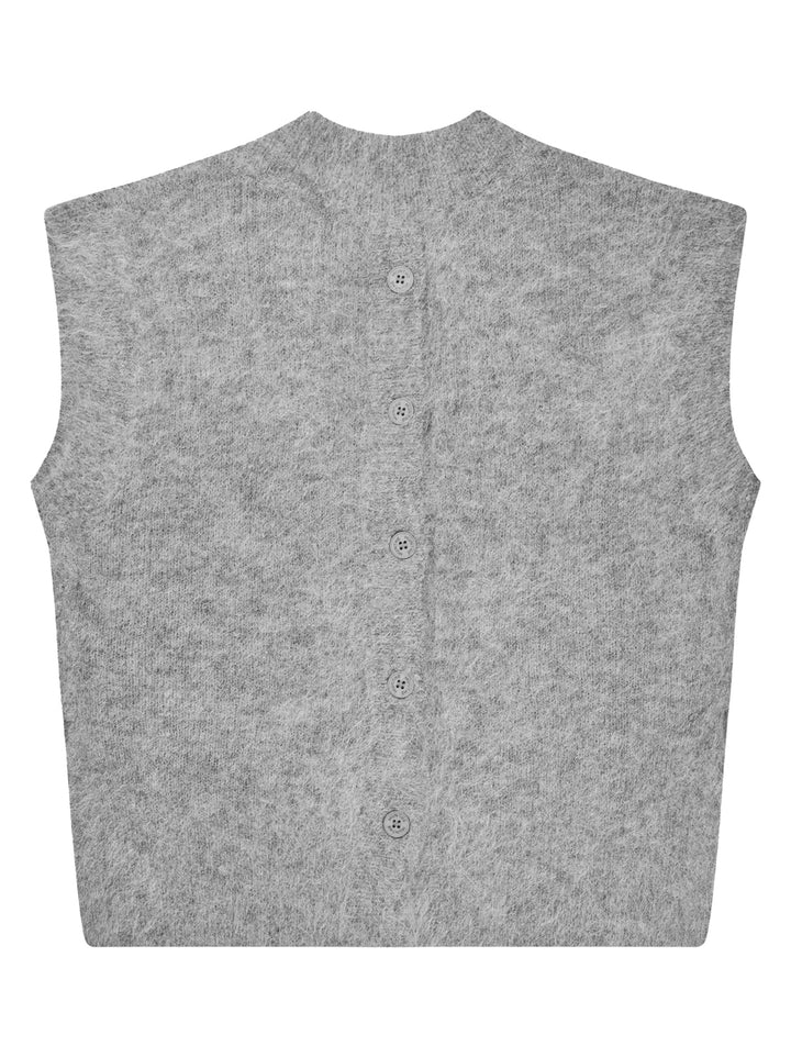 MUNTHE Mouwloze Trui Rydine – Grijs-55% alpaca, 24% acrylic, 19% polyamide, 2% elastaan-DAMES TRUIEN & VESTEN-Grijs