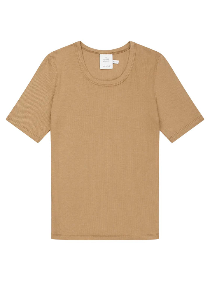 MUNTHE MUTULA T-shirt-95% ecovero, 5% elasthaan-DAMES TOPS & BLOUSES-Beige