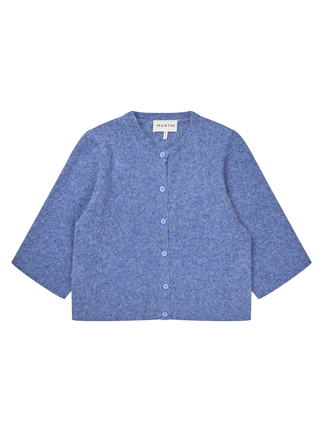 MUNTHE Nabilla Vest – Blauw-35% wol, 30% polyester, 20% polyamide, 11% alpaca, 4% elastaan-DAMES TRUIEN & VESTEN-Blauw
