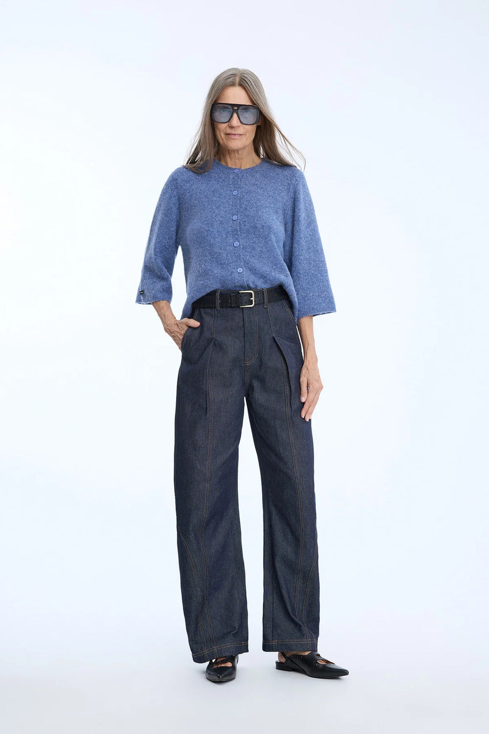 MUNTHE Nabilla Vest – Blauw-35% wol, 30% polyester, 20% polyamide, 11% alpaca, 4% elastaan-DAMES TRUIEN & VESTEN-Blauw