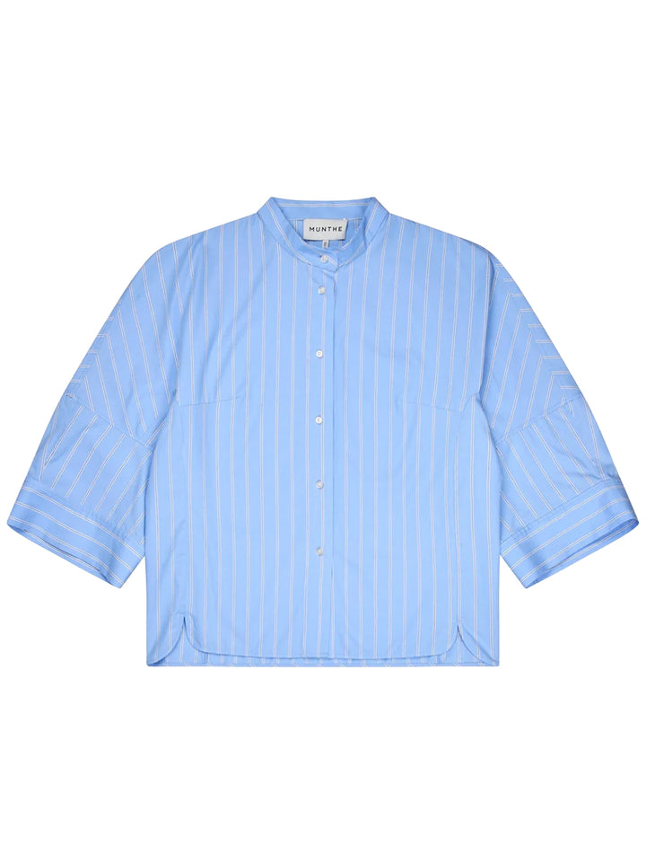 MUNTHE Neela blouse – Blauw-100% katoen-DAMES TOPS & BLOUSES-Blauw