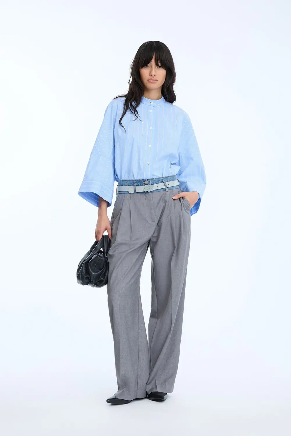 MUNTHE Neela blouse – Blauw-100% katoen-DAMES TOPS & BLOUSES-Blauw