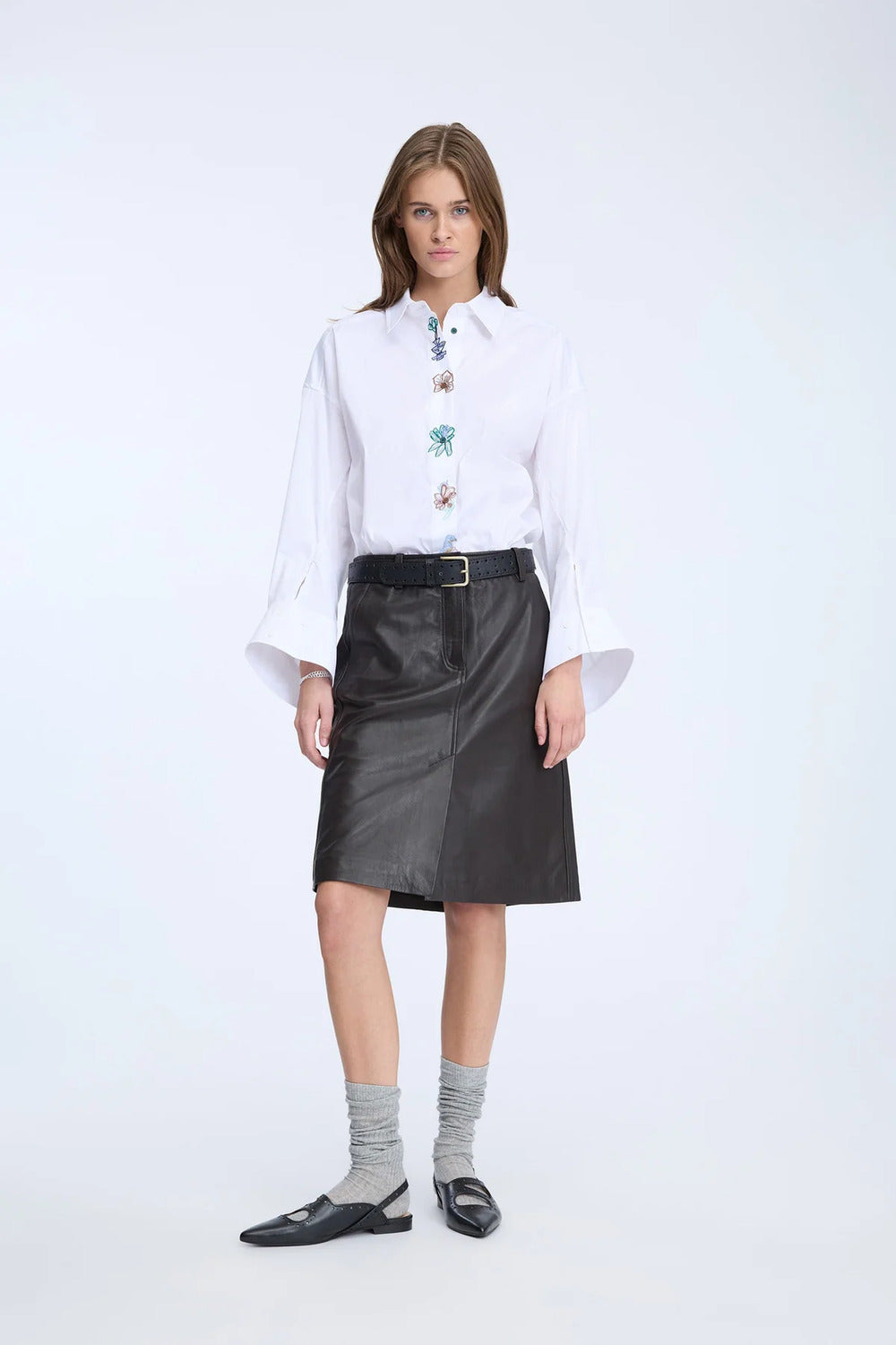 MUNTHE Nilberto blouse – Wit-76% katoen, 19% polyamide, 5% elastaan-DAMES TOPS & BLOUSES-Wit