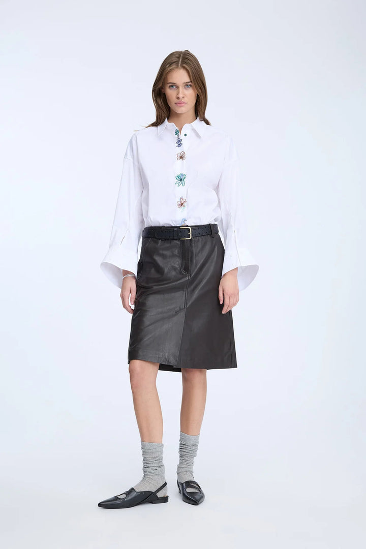 MUNTHE Nilberto blouse – Wit-76% katoen, 19% polyamide, 5% elastaan-DAMES TOPS & BLOUSES-Wit