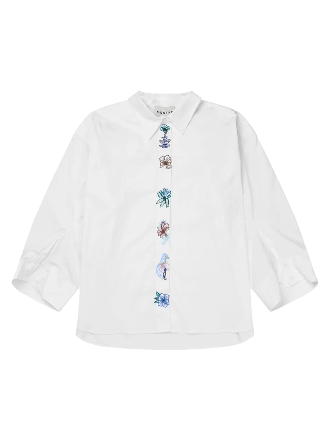 MUNTHE Nilberto blouse – Wit-76% katoen, 19% polyamide, 5% elastaan-DAMES TOPS & BLOUSES-Wit