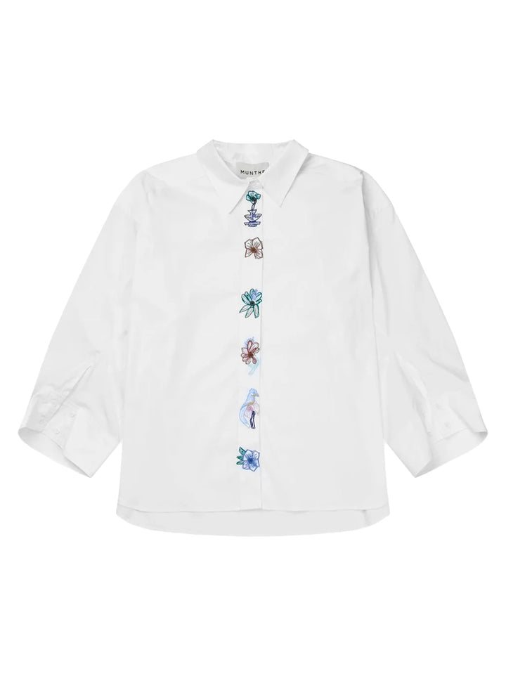 MUNTHE Nilberto blouse – Wit-76% katoen, 19% polyamide, 5% elastaan-DAMES TOPS & BLOUSES-Wit