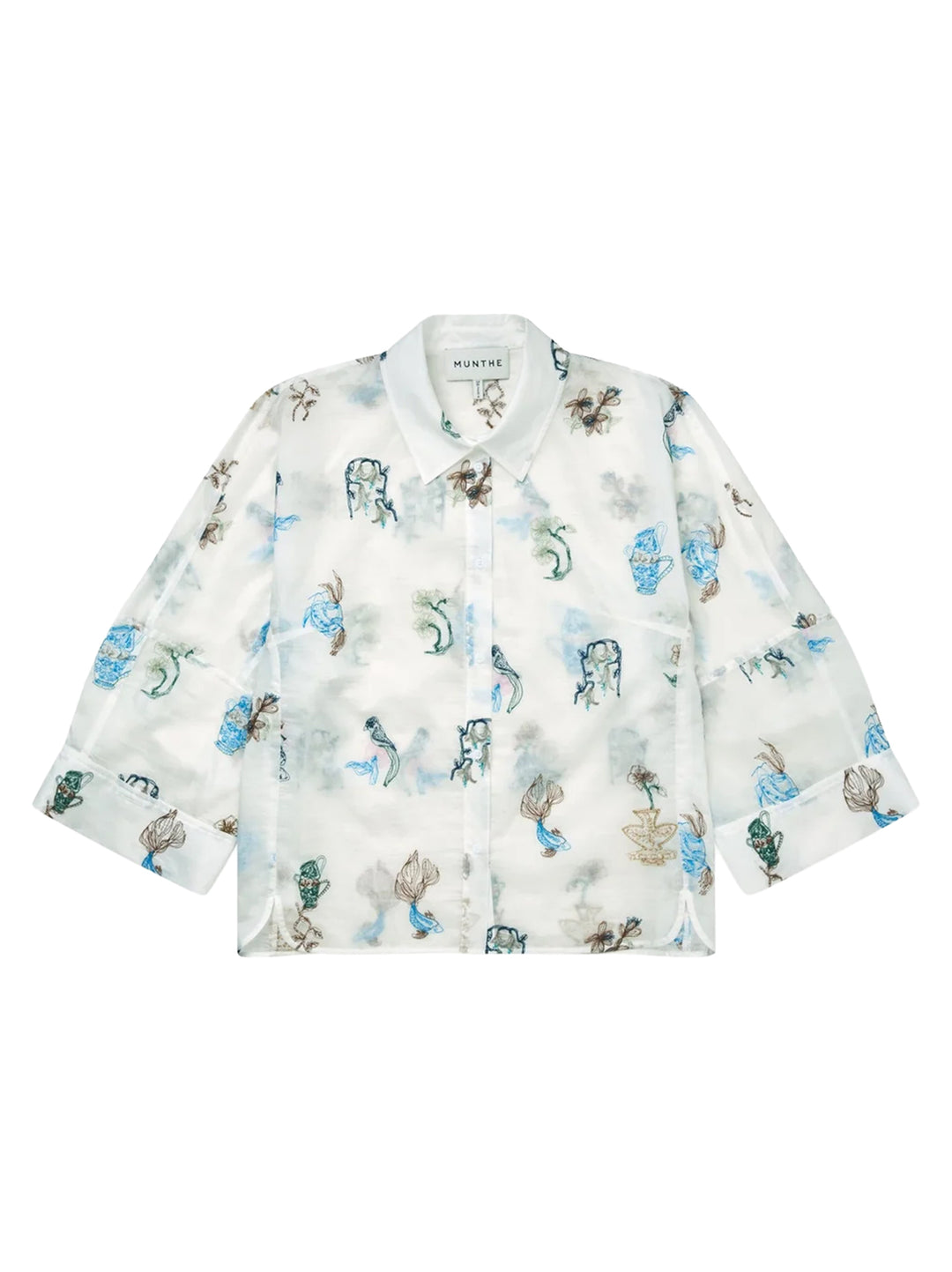 MUNTHE Nilsa blouse – Wit-100% polyester-DAMES TOPS & BLOUSES-Room