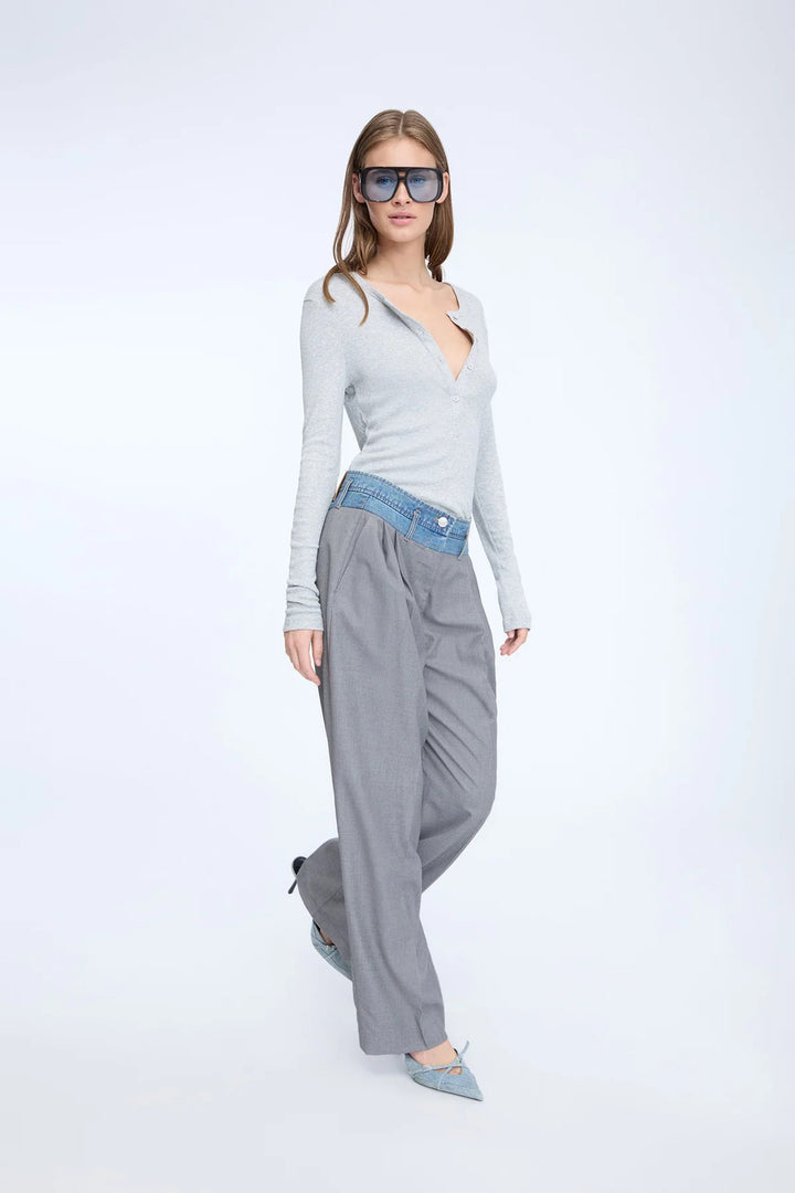 MUNTHE Normay pantalon – Grijs-80% polyester, 20% viscose-DAMES BROEKEN-Grijs