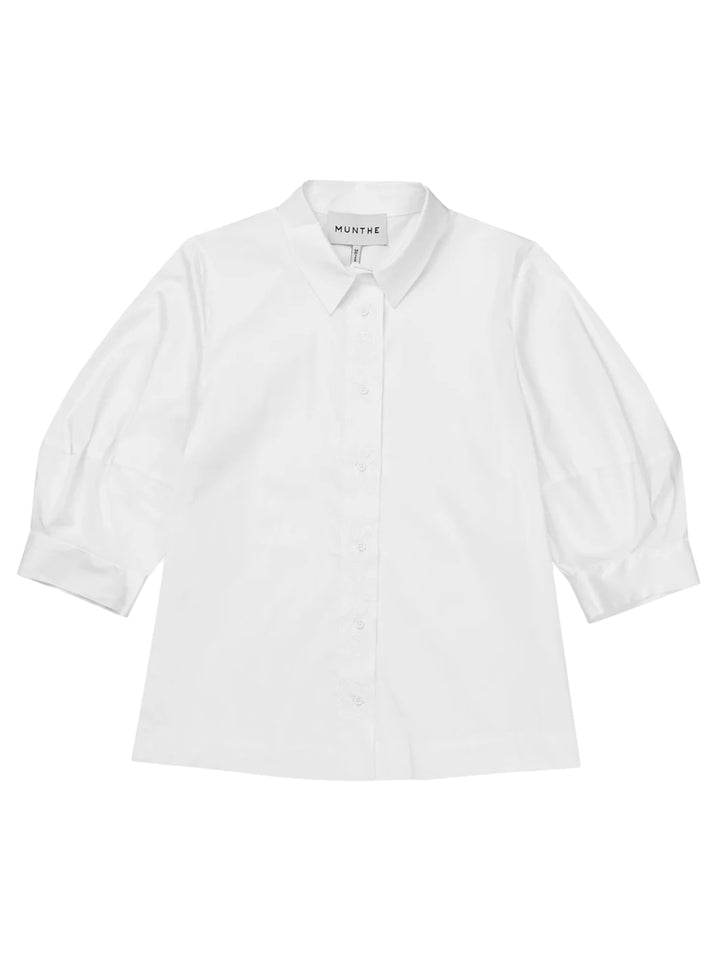 MUNTHE Nust top – Wit-76% katoen, 19% polyamide, 5% elastaan-DAMES TOPS & BLOUSES-Wit