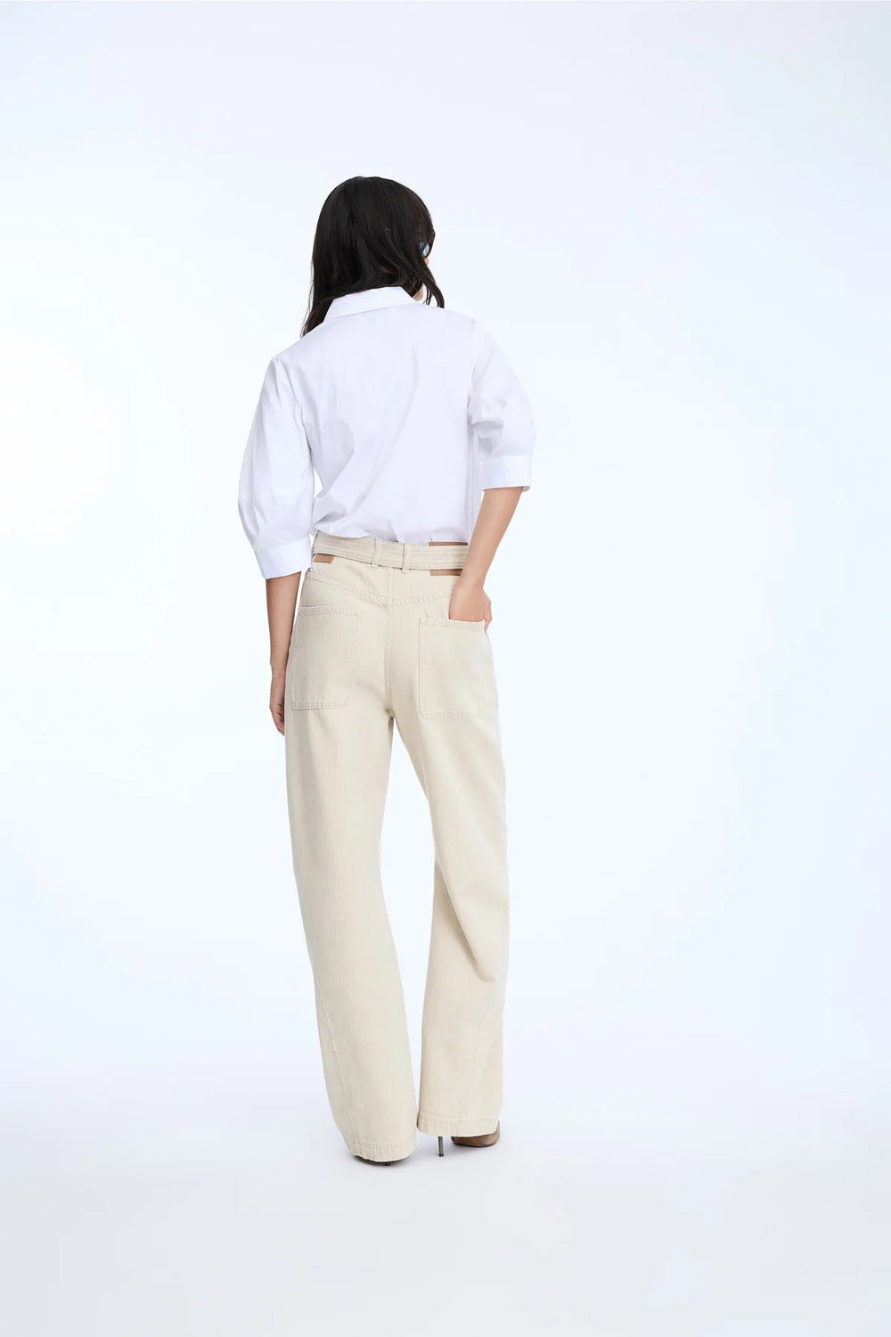 MUNTHE Nust top – Wit-76% katoen, 19% polyamide, 5% elastaan-DAMES TOPS & BLOUSES-Wit