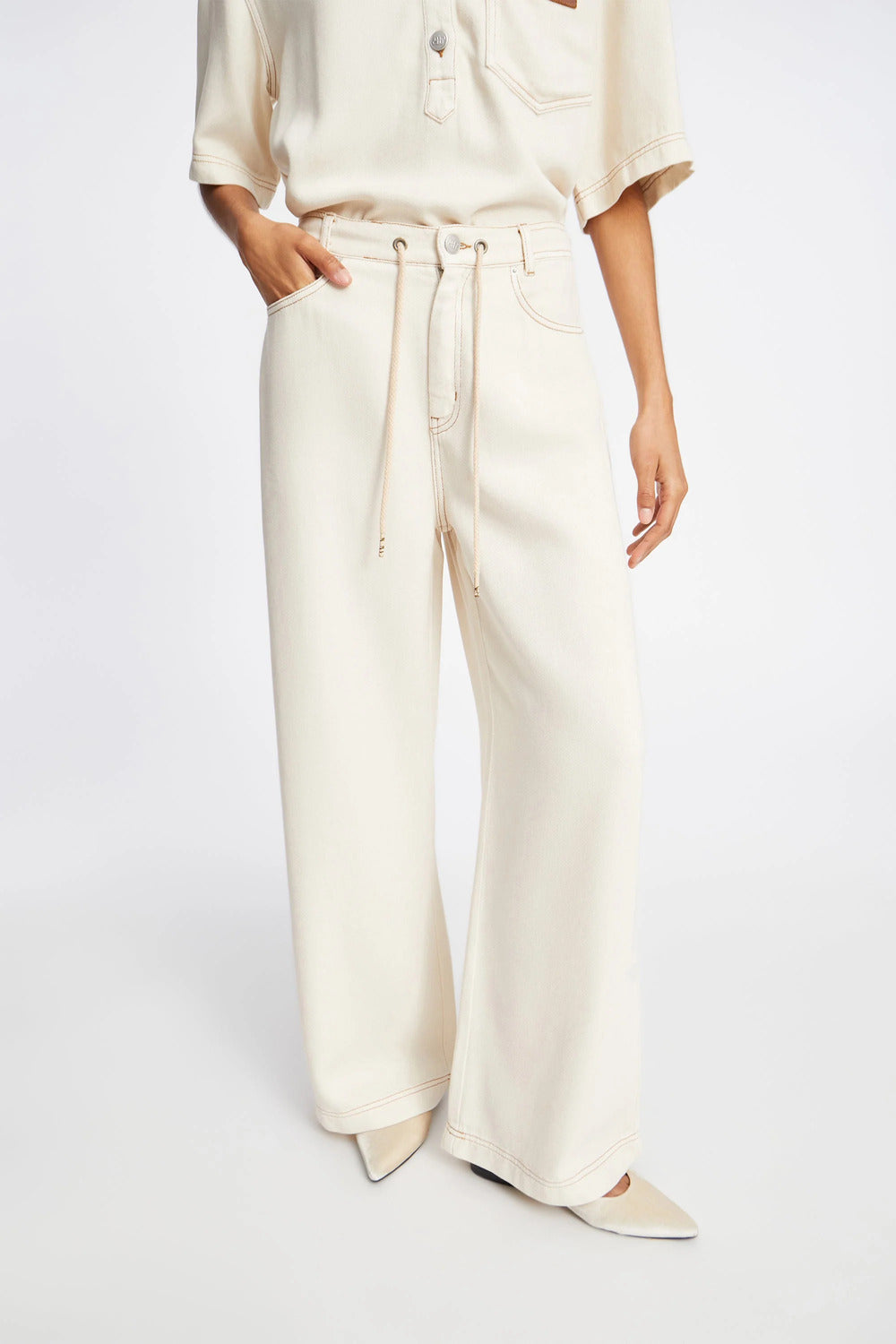 MUNTHE Obey Pantalon – Kit-100% tencel-DAMES BROEKEN-Beige