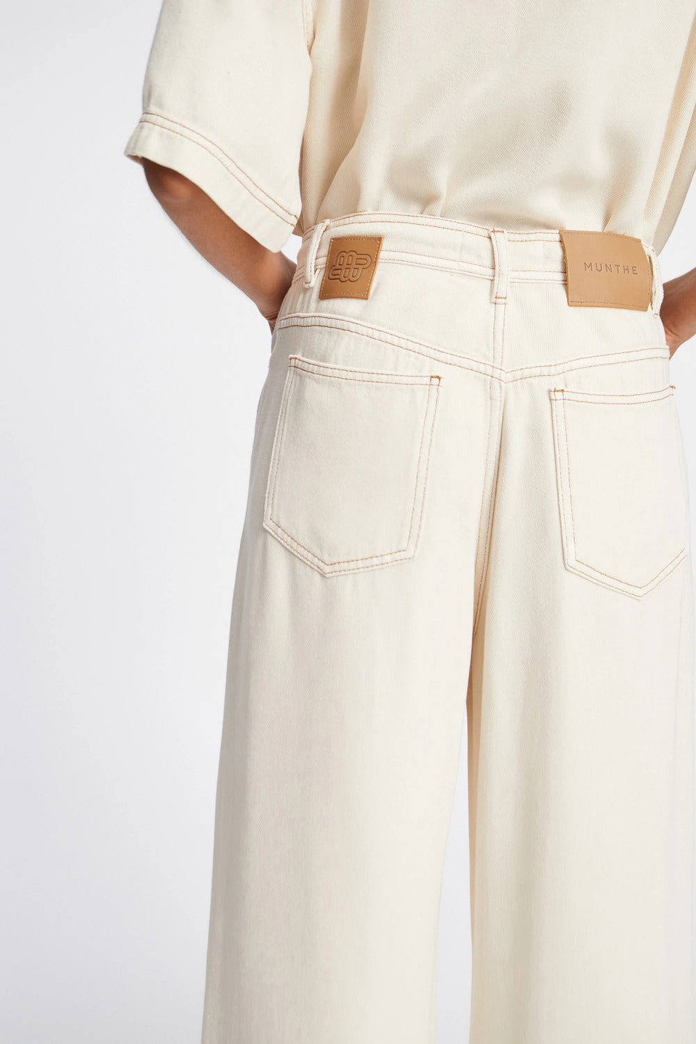 MUNTHE Obey Pantalon – Kit-100% tencel-DAMES BROEKEN-Beige