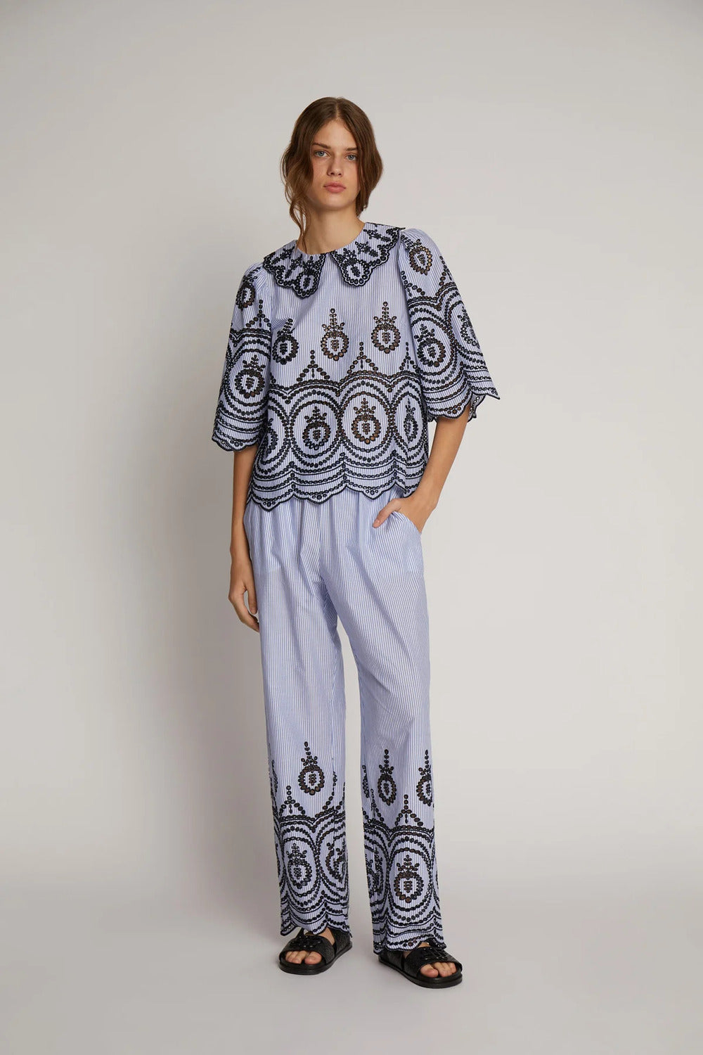 MUNTHE OCHO top-100% Organic Cotton-DAMES TOPS & BLOUSES-Blauw