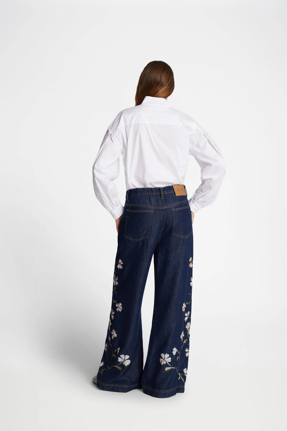 MUNTHE overhemdblouse FELISE-97% biologisch katoen 3% elastaan-DAMES TOPS & BLOUSES-Wit