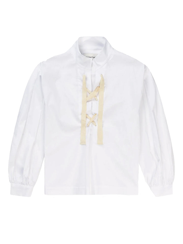 MUNTHE overhemdblouse FELISE-97% biologisch katoen 3% elastaan-DAMES TOPS & BLOUSES-Wit