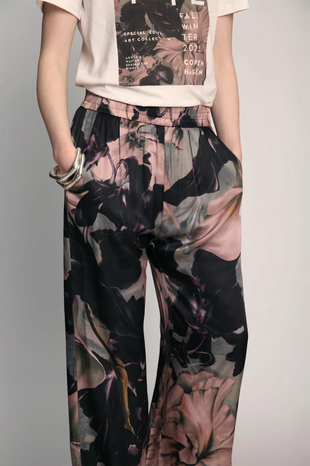 MUNTHE pantalon ACTIVE-100% viskose-DAMES BROEKEN-Roze