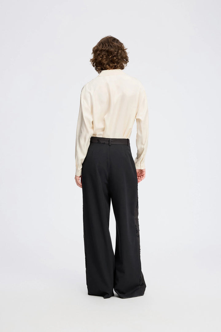 MUNTHE Pantalon Stormy – Zwart-100% katoen-DAMES BROEKEN-Zwart