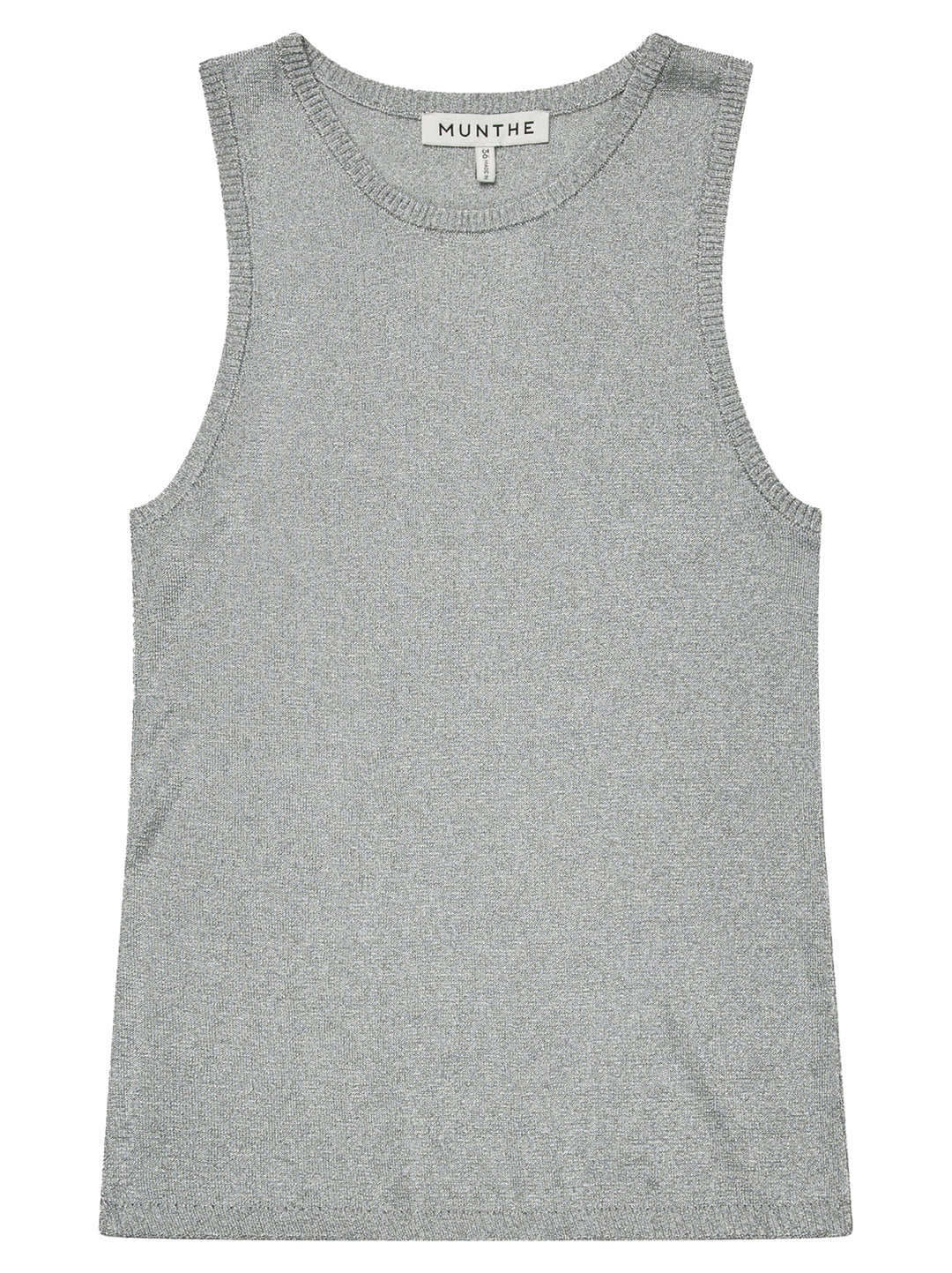 MUNTHE Parkster Top – Silver-70% viskose, 30% polyester-DAMES TOPS & BLOUSES-Zilver