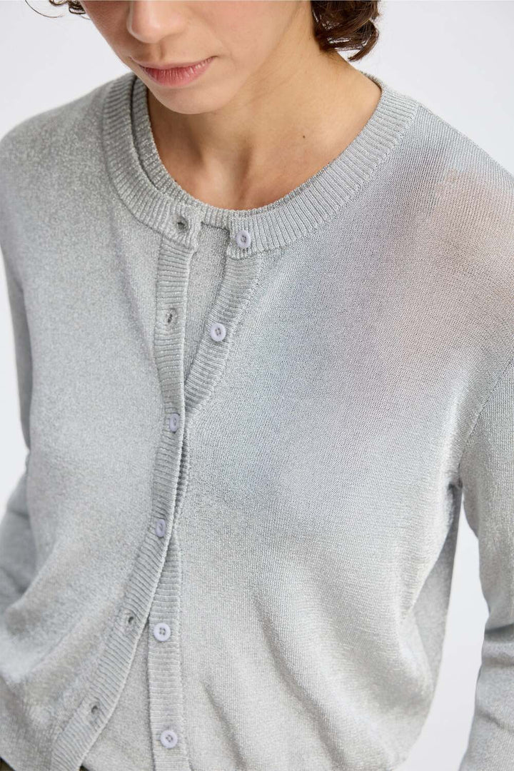 MUNTHE Parli Limited Edition Vest – Silver-70% viskose, 30% polyester-DAMES TRUIEN & VESTEN-Zilver