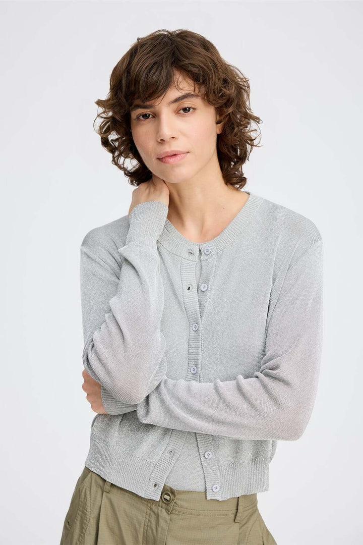 MUNTHE Parli Limited Edition Vest – Silver-70% viskose, 30% polyester-DAMES TRUIEN & VESTEN-Zilver