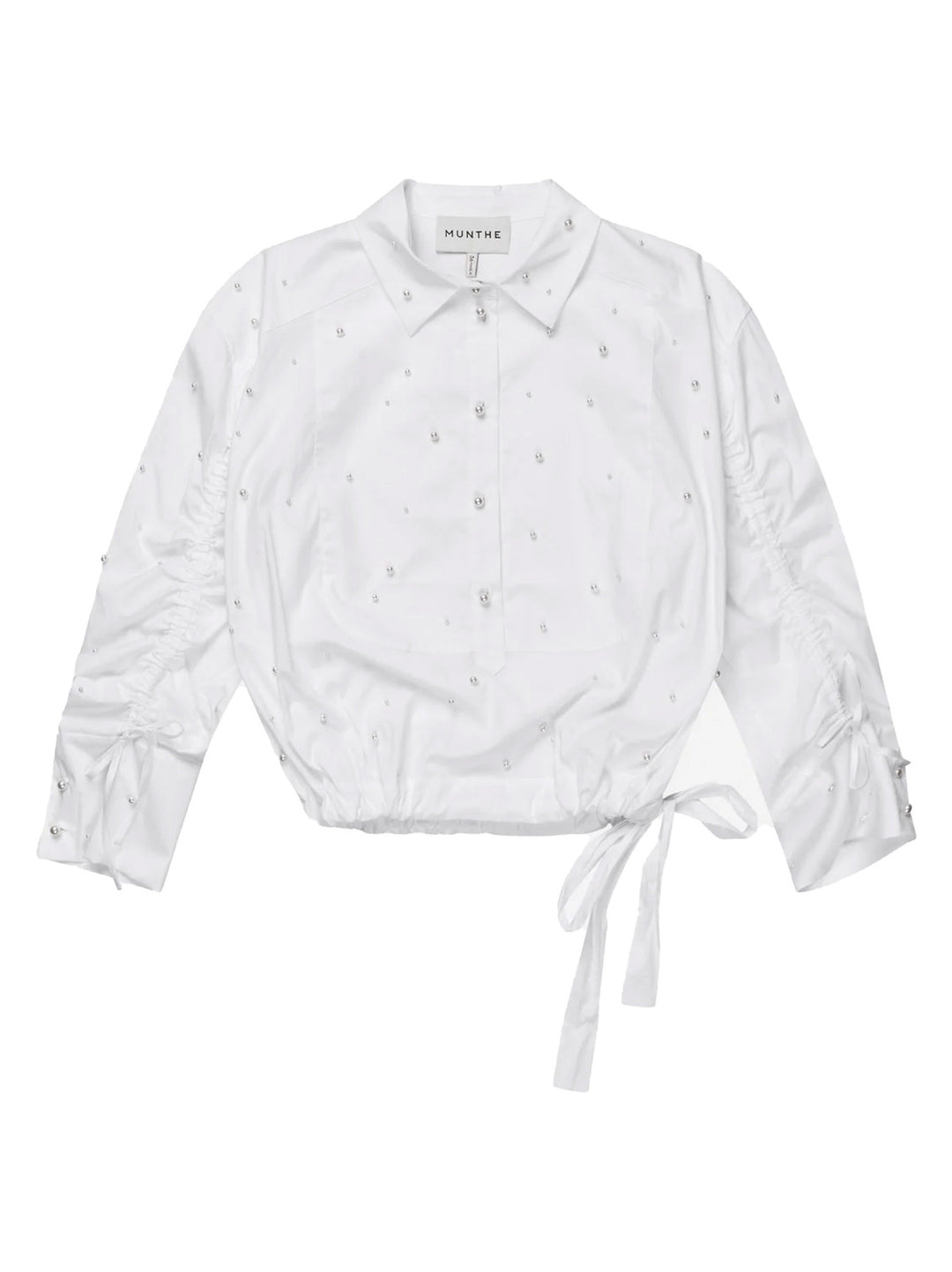 MUNTHE Phebe Blouse – White-97% katoen, 3% elasthaan-DAMES TOPS & BLOUSES-Wit