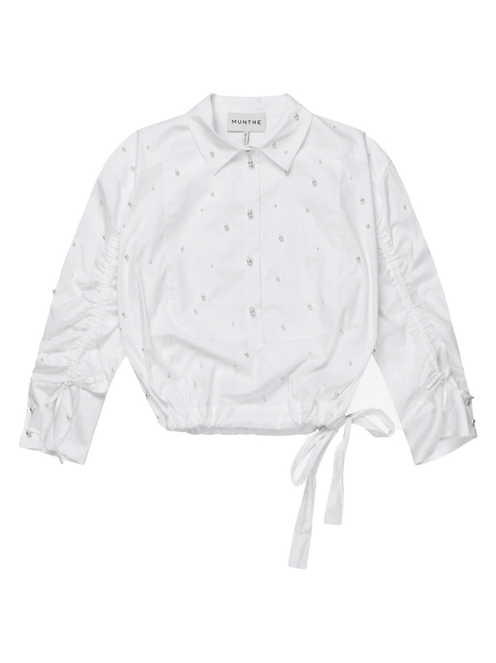 MUNTHE Phebe Blouse – White-97% katoen, 3% elasthaan-DAMES TOPS & BLOUSES-Wit