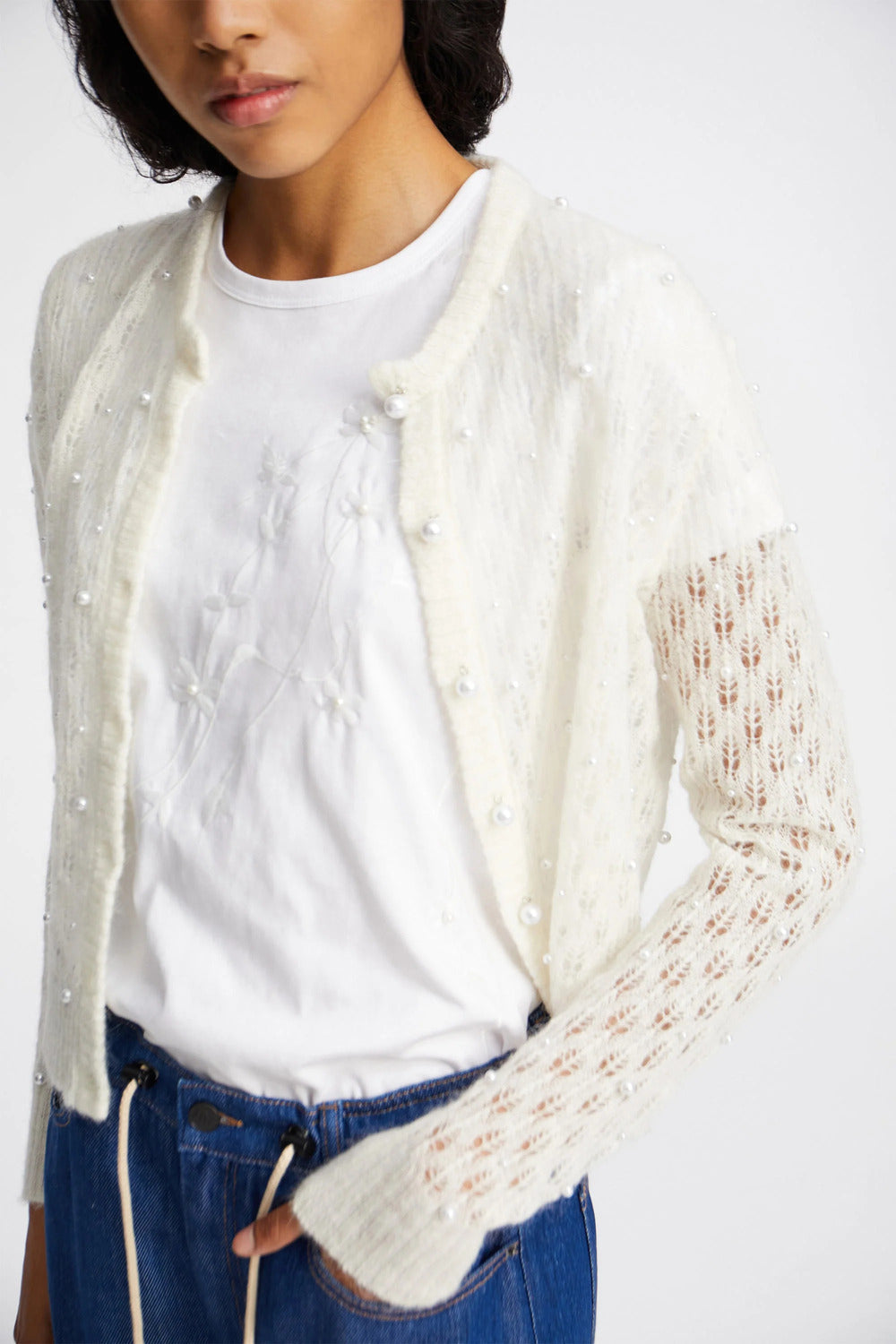 MUNTHE Piris T-shirt – White-100% katoen-DAMES TOPS & BLOUSES-Wit