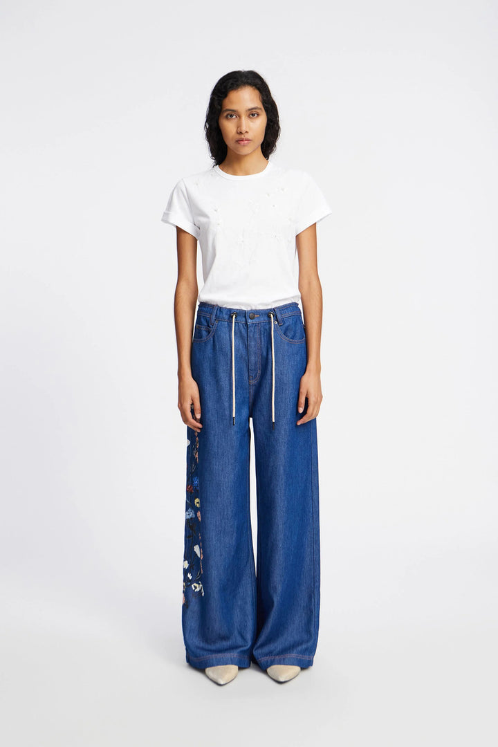 MUNTHE Piris T-shirt – White-100% katoen-DAMES TOPS & BLOUSES-Wit