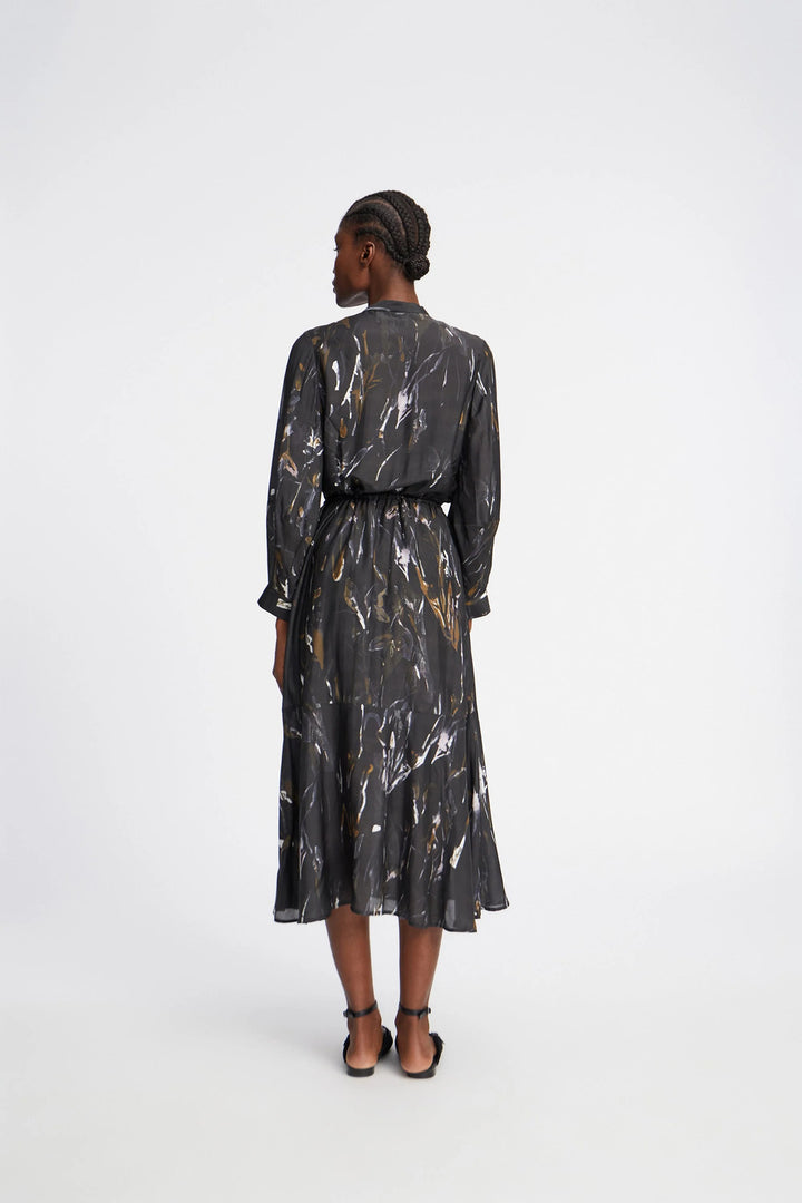 MUNTHE Portland Lange Jurk – Black-87% lenzing, 13% polyester-DAMES JURKEN-Zwart