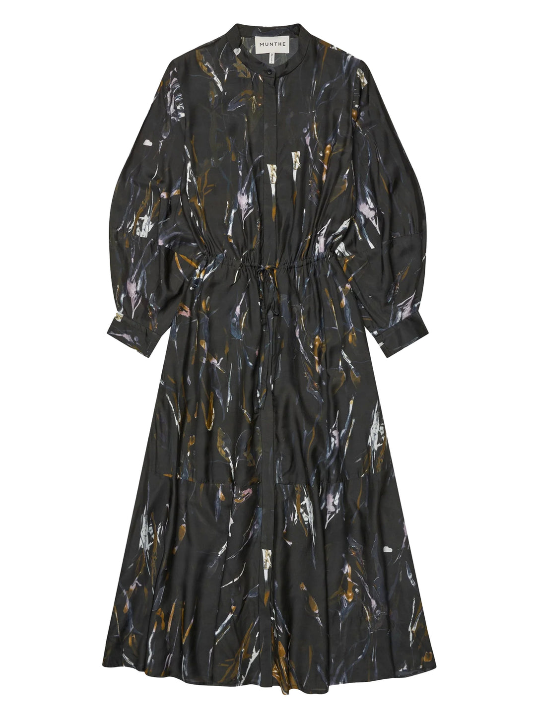 MUNTHE Portland Lange Jurk – Black-87% lenzing, 13% polyester-DAMES JURKEN-Zwart