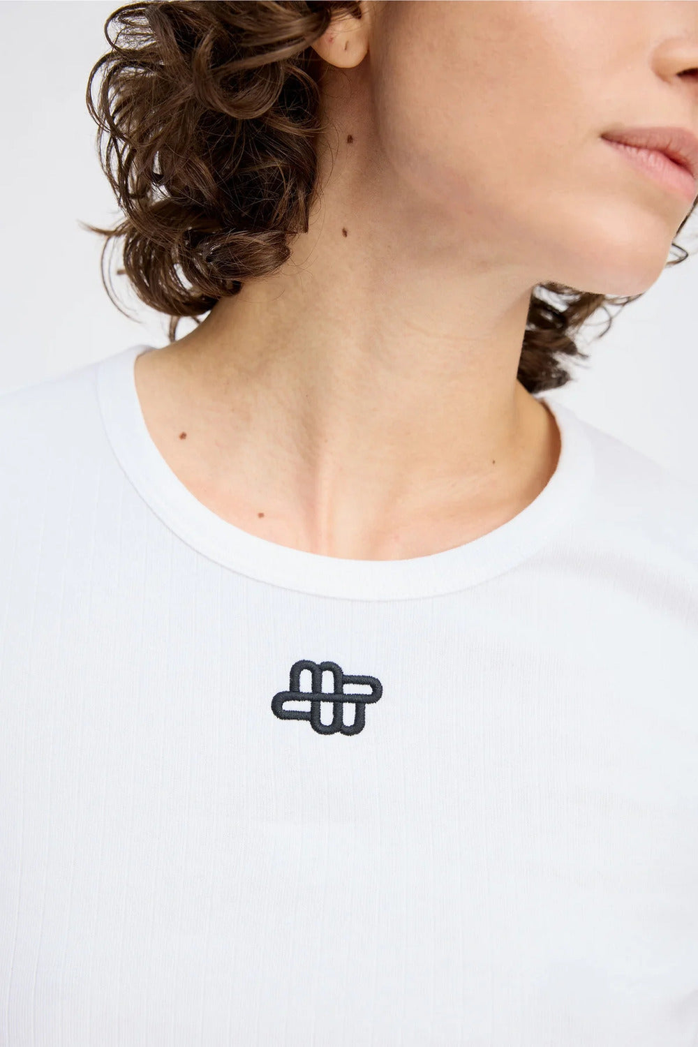 MUNTHE Pote T‑shirt lange mouw – Wit-100% katoen-DAMES TOPS & BLOUSES-Wit